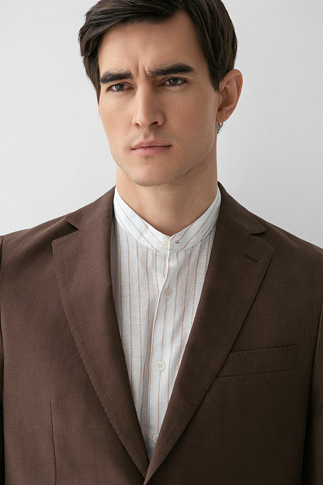 Пиджак изо льна и хлопка, цвет Коричневый