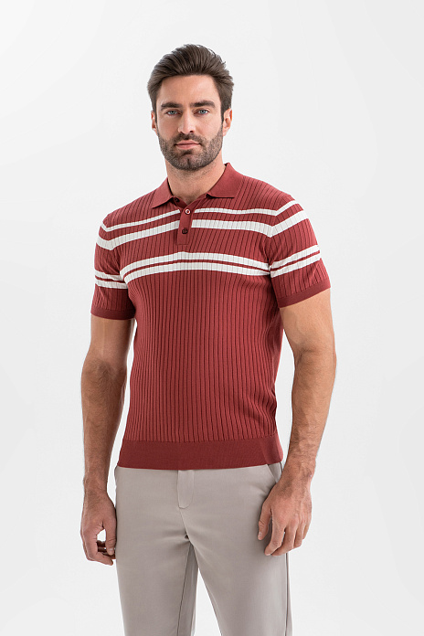 Поло из хлопка Пима, цвет Гранатовый