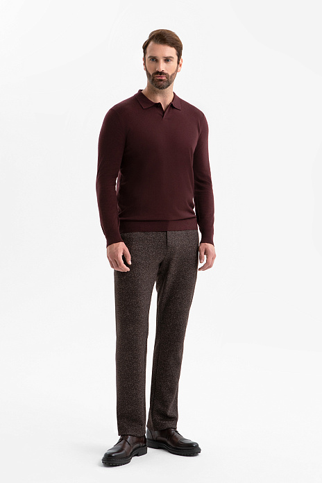 Брюки на кулиске с эффектом меланжа, цвет Коричневый