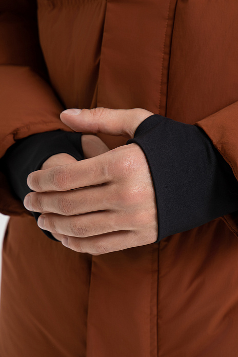 Пуховик с водоотталкивающей обработкой и внутренними подтяжками, цвет Терракотовый