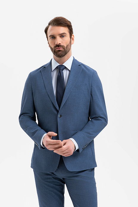 Пиджак однобортный Slim fit, цвет Голубой темный
