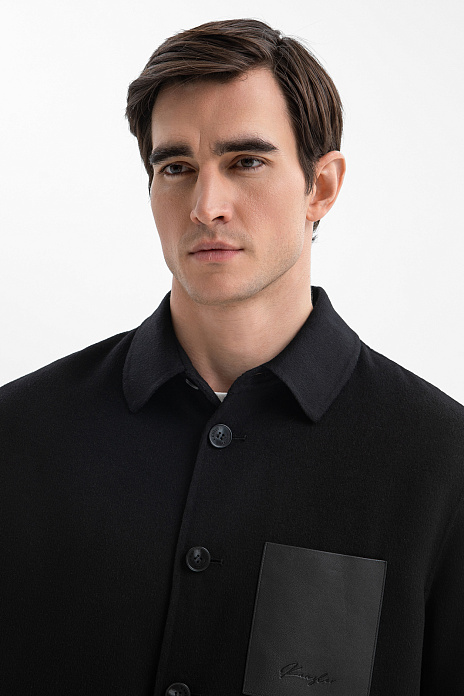 Куртка-рубашка из смесовой шерсти, цвет Черный