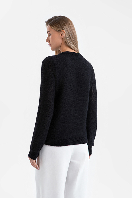 Джемпер из шелка, мохера и шерсти альпаки, цвет Черный