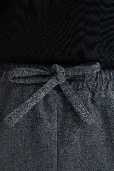 Брюки из смесовой шерсти на кулиске, цвет Антрацит