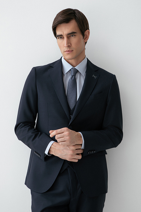 Пиджак из шерсти, цвет Синий темный