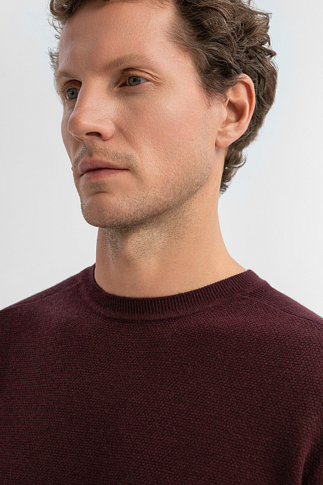 Джемпер из хлопка и кашемира, цвет Винный