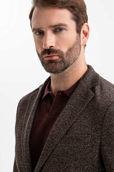 Пиджак однобортный с эффектом меланжа, цвет Коричневый