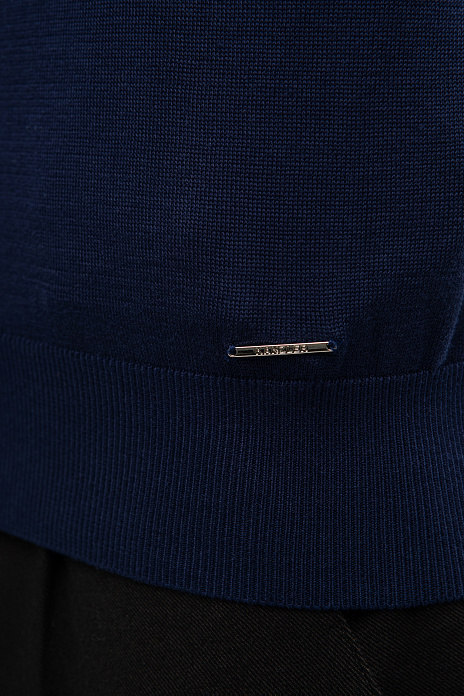 Поло из хлопка, шелка и льна, лимитированная коллекция, цвет Синий