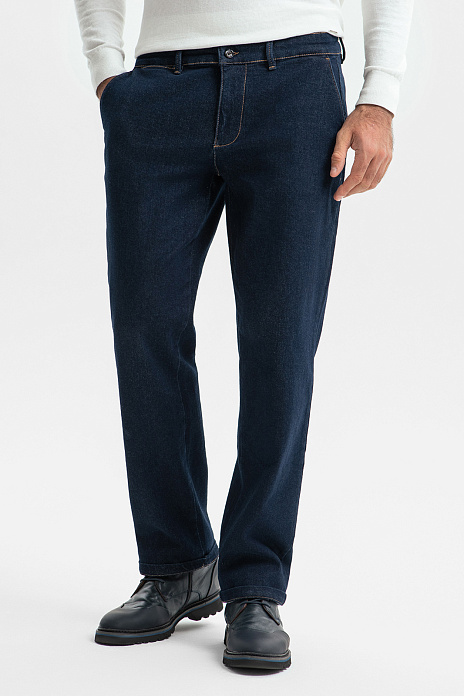 Джинсы прямого силуэта, цвет Синий темный