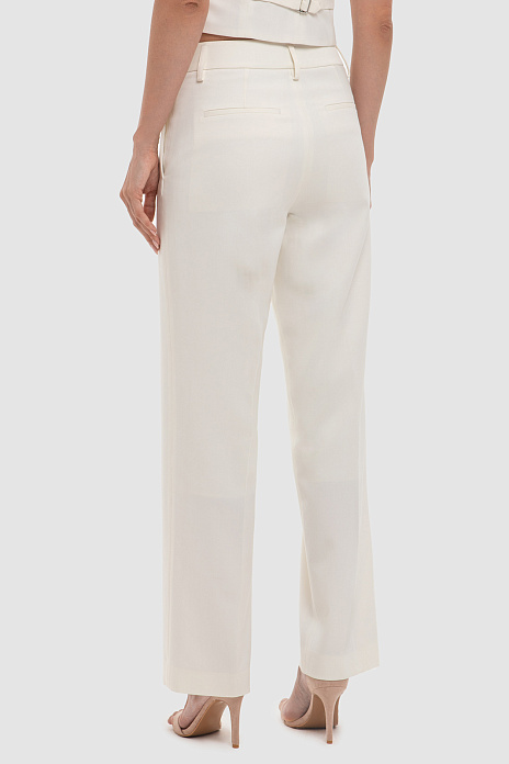 Брюки из смесовой шерсти, белый цвет, цвет Белый