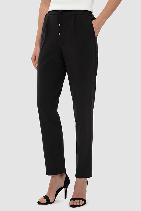 Черные брюки на кулиске, цвет Черный