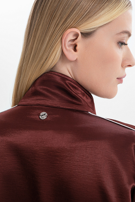 Куртка спортивная атласная, цвет Коричневый