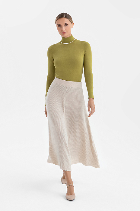 Юбка из шерсти и кашемира, цвет Бежевый