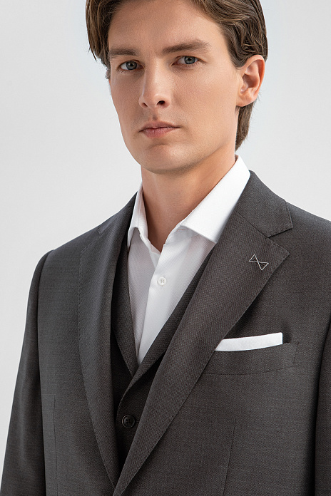 Пиджак из шерсти и шелка с водоотталкивающей обработкой, цвет Серый