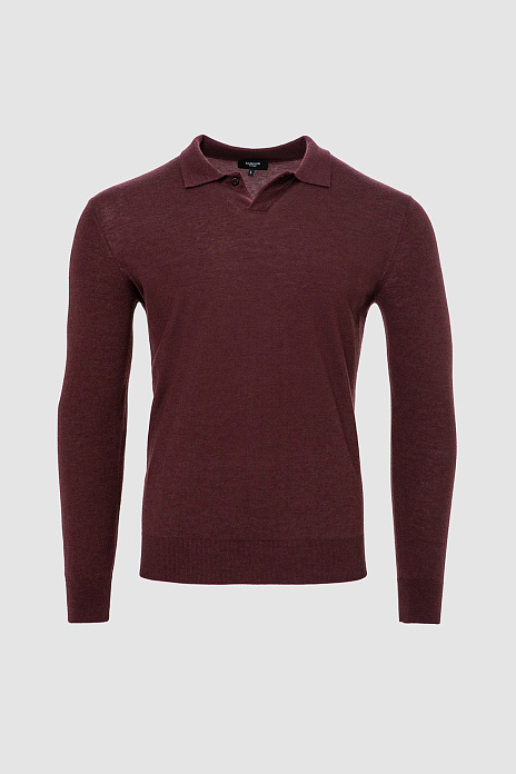 Джемпер поло из шерсти и кашемира, цвет Винный