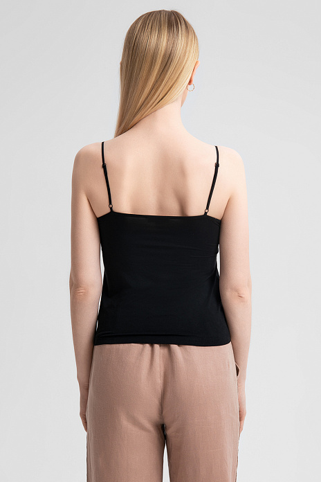 Топ из шелка, цвет Черный