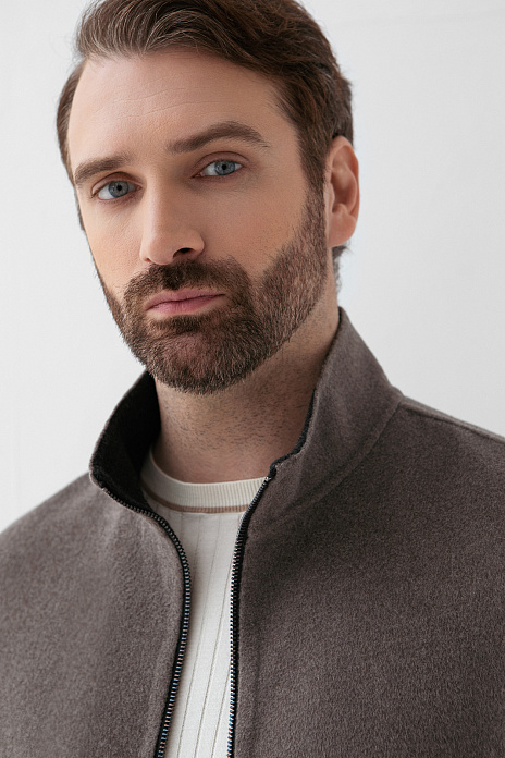 Куртка из смесовой шерсти двусторонняя, цвет Серый темный