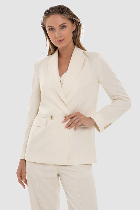 Пиджак из смесовой шерсти белого цвета, цвет Белый