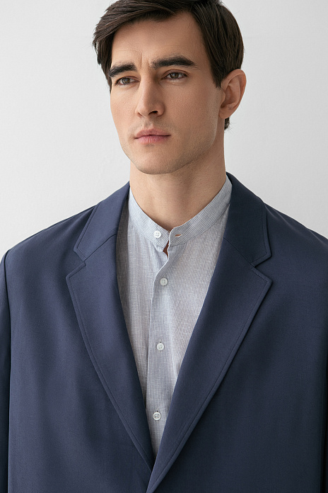 Пиджак из тенсела и вискозы, лимитированная коллекция, цвет Синий темный