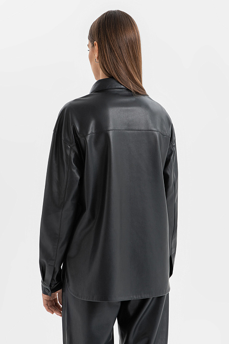 Рубашка из экокожи, цвет Черный