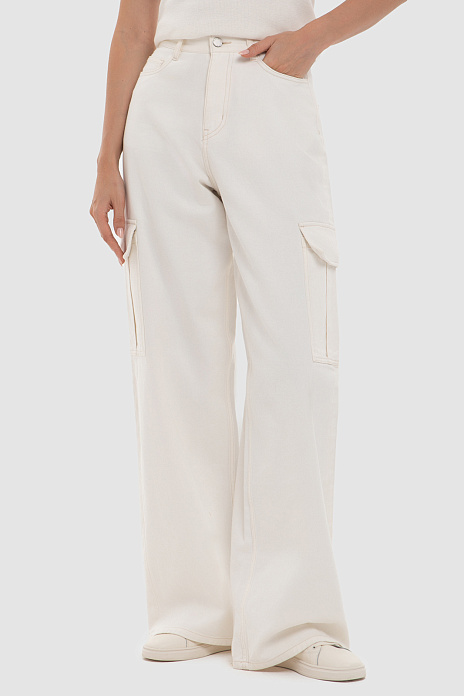 Брюки карго из хлопка, цвет Белый