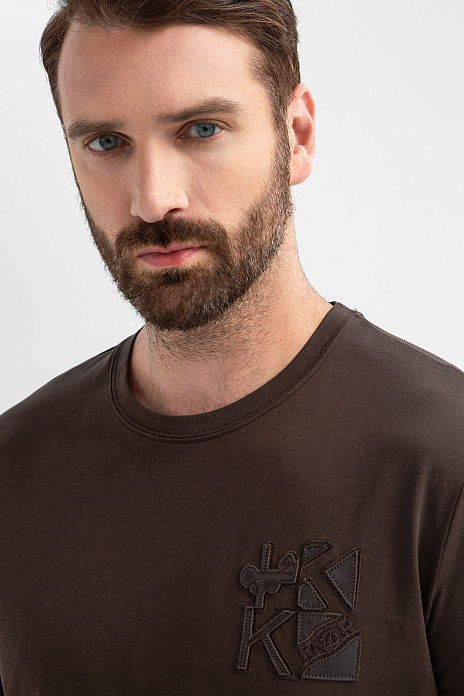 Футболка из хлопка, цвет Коричневый
