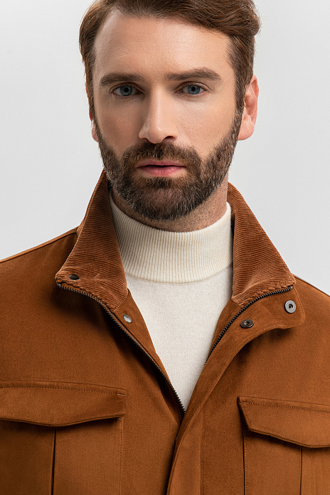 Куртка из алькантары, цвет Коричневый светлый