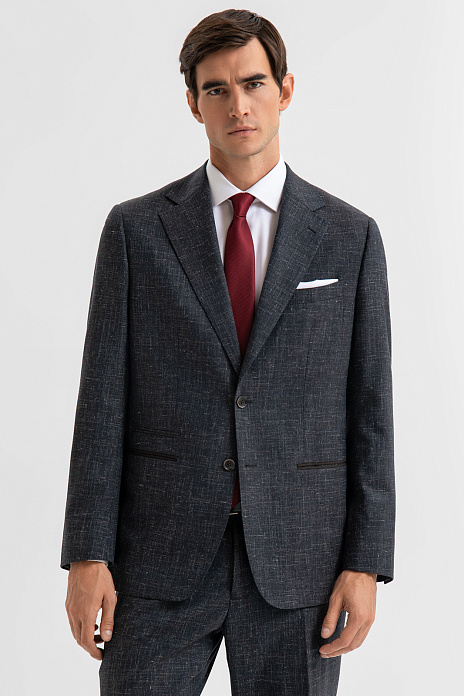 Пиджак из шерсти, льна и шелка, цвет Серый