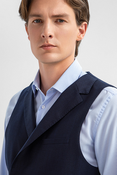 Жилет из шерсти и кашемира с водоотталкивающей обработкой, лимитированная коллекция, цвет Синий темный