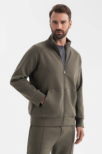 Толстовка из хлопка цвета хаки