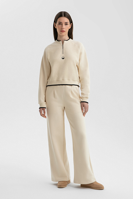 Брюки спортивные из хлопка, цвет Молочный