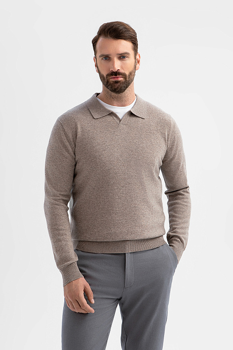 Джемпер поло из шерсти и кашемира, цвет Мокко
