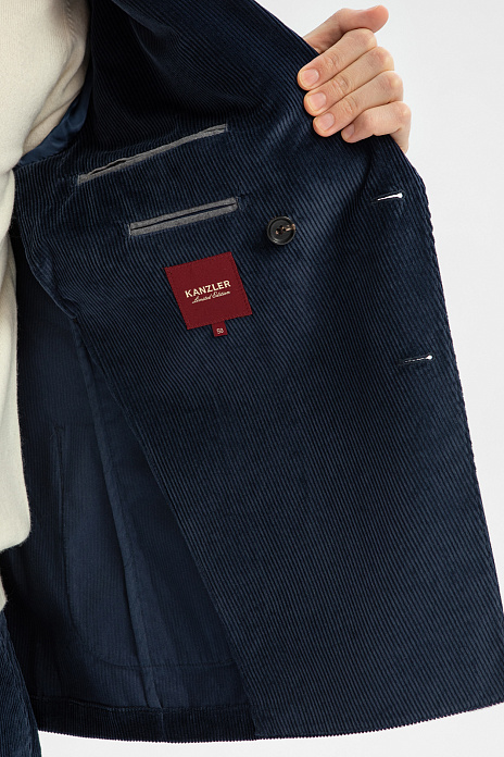 Пиджак Limited edition из вельвета Duca Visconti Di Modrone, цвет Синий темный