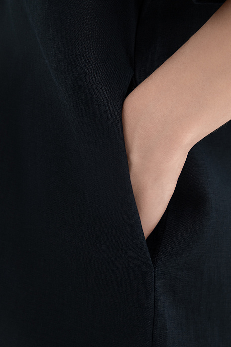 Платье изо льна, цвет Черный