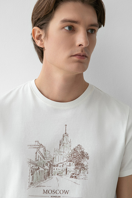 Футболка из хлопка, цвет Бежевый светлый