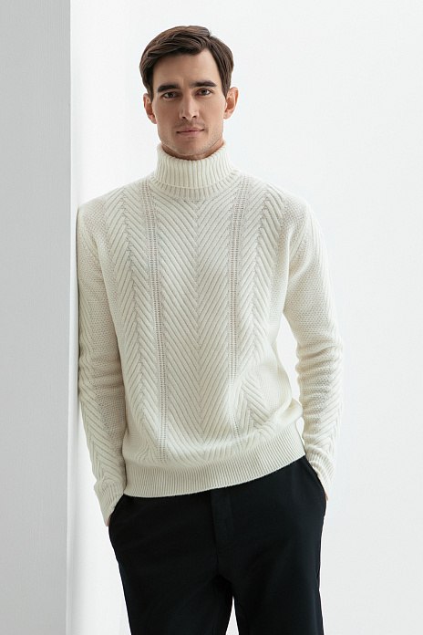 Свитер из шерсти и кашемира, цвет Бежевый светлый