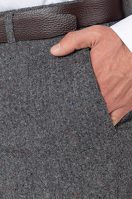 Брюки из итальянской шерстяной ткани Bottoli, лимитированная коллекция, цвет Серый