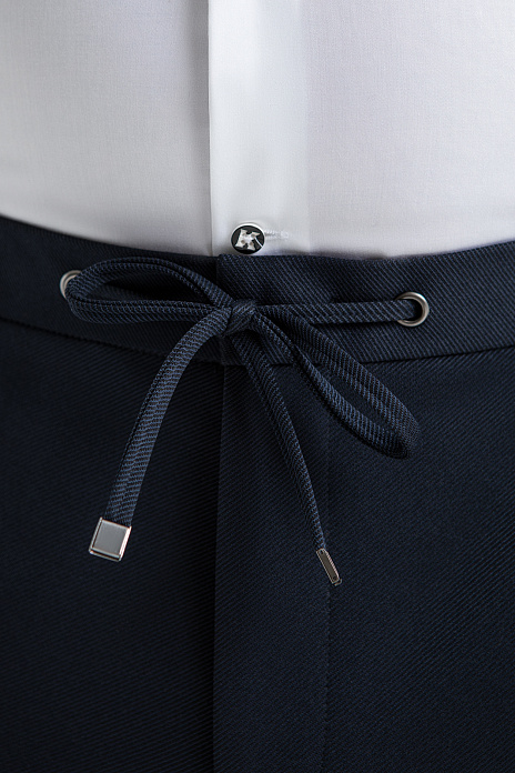 Брюки на кулиске, цвет Синий темный