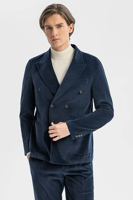 Пиджак Limited edition из вельвета Duca Visconti Di Modrone, цвет Синий темный