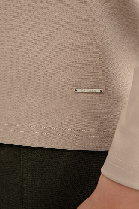 Лонгслив из хлопка, цвет Бежевый