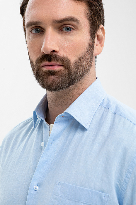 Сорочка изо льна и хлопка Getzner (Австрия), цвет Голубой светлый