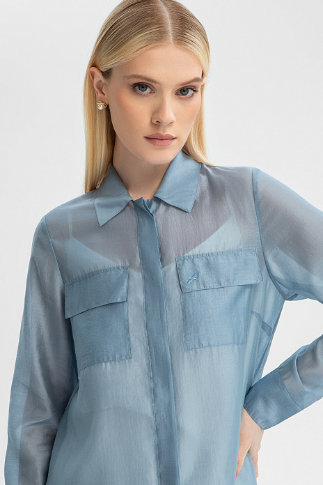 Рубашка-туника, цвет Голубой светлый